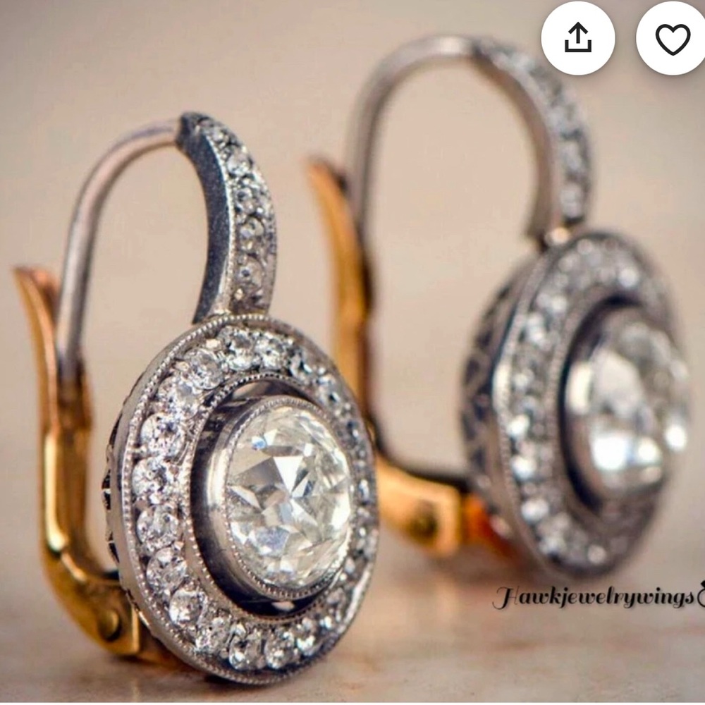 Vintage Diamond Drop Earrings